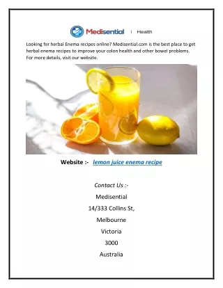 looking for herbal enema recipes online
