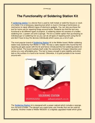 the functionality of soldering station kit