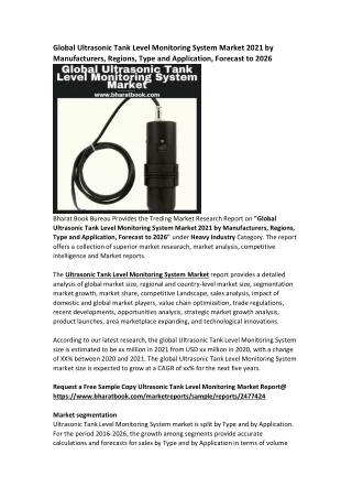 global ultrasonic tank level monitoring system