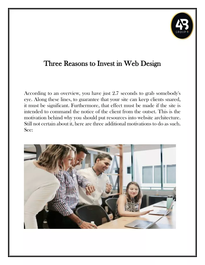 three reasons to invest in web design three