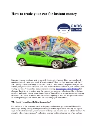 How to trade your car for instant money