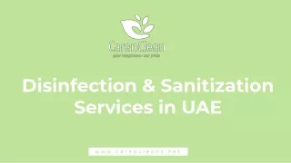 Disinfection & Sanitization Services in UAE - CarenClean