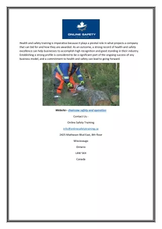 health and safety training is imperative because