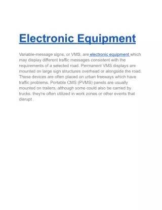electronic e quipment