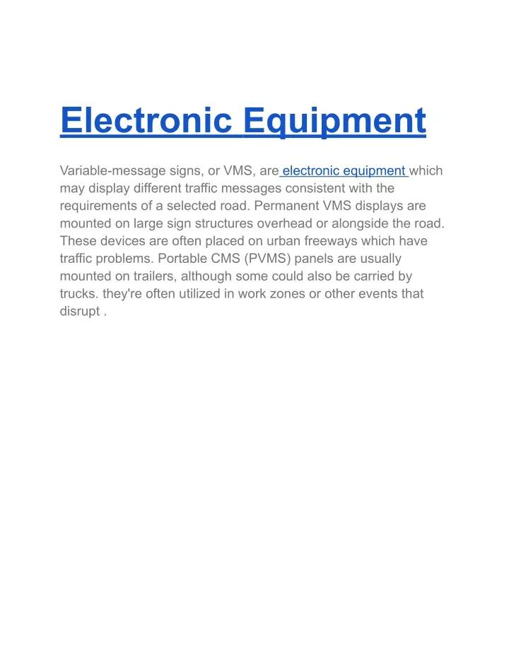 electronic e quipment