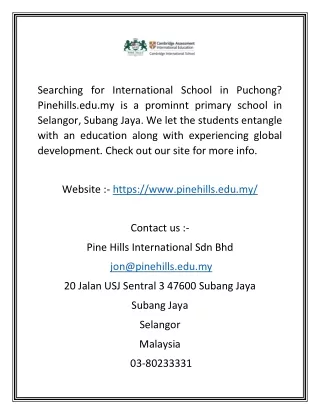 International School Puchong | Pinehills.edu.my