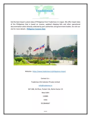 get the best import custom data of philippines