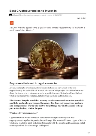 best cryptocurrencies to invest in