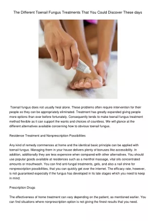 the different toenail fungus treatments that