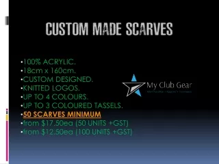 Myclubgear - Custom Made Scarves, Custom Scarves Australia