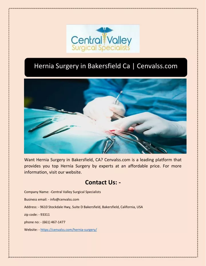 hernia surgery in bakersfield ca cenvalss com