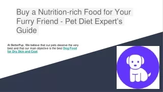 Buy a Nutrition-rich Food for Your Furry Friend - Pet Diet Expert’s Guide