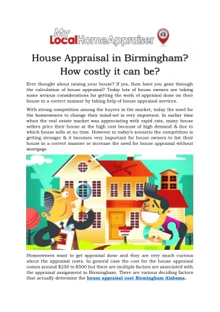 House Appraisal in Birmingham? How costly it can be?
