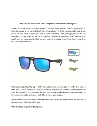 Polarized sunglasses in Orangeville