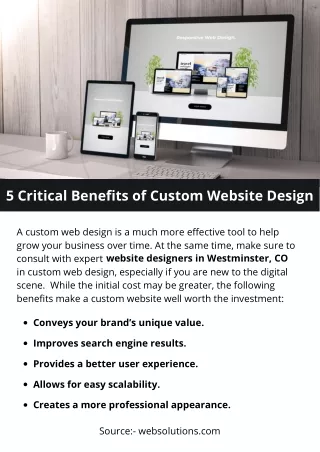 5 critical benefits of custom website design