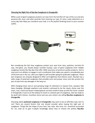 Ray Ban Sunglasses in Orangeville