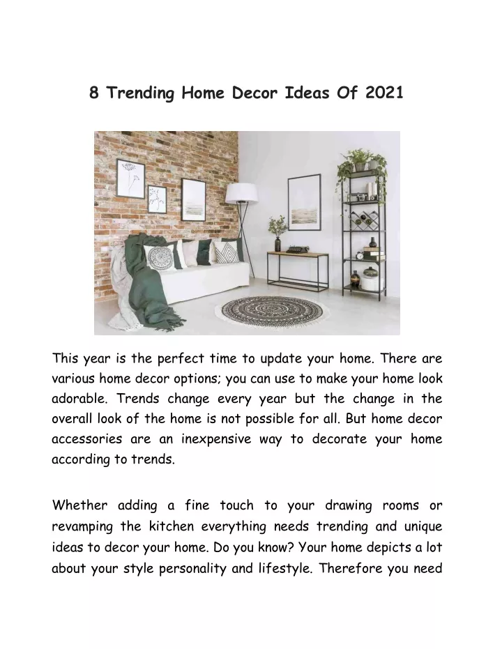 8 trending home decor ideas of 2021