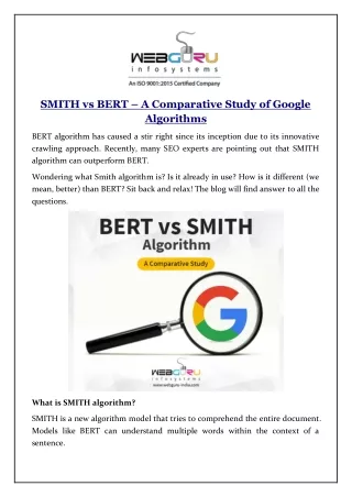 smith vs bert a comparative study of google