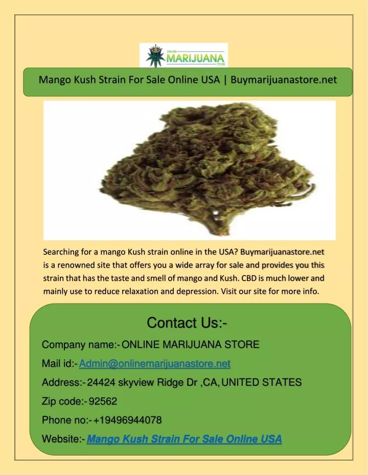 mango kush strain for sale online