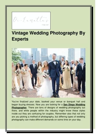 Vintage Wedding Photography By Experts