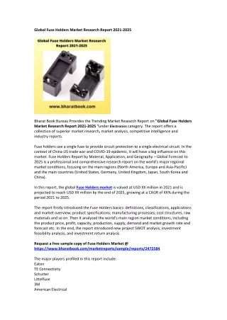 global fuse holders market research report 2021