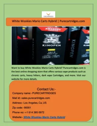 White Wookies Mario Carts Hybrid Purecartridges.com