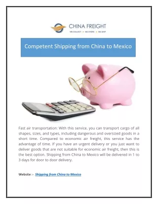 Competent Shipping from China to Mexico