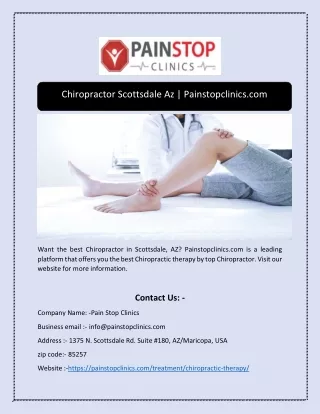 Chiropractor Scottsdale Az | Painstopclinics.com