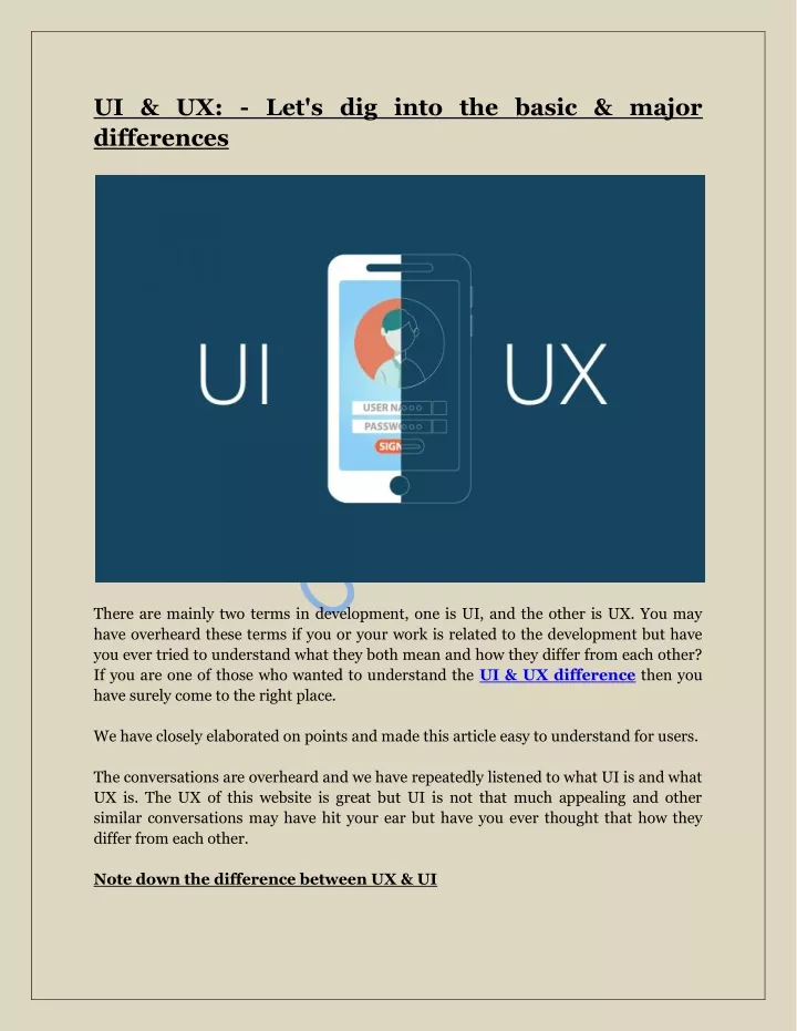 ui ux let s dig into the basic major differences