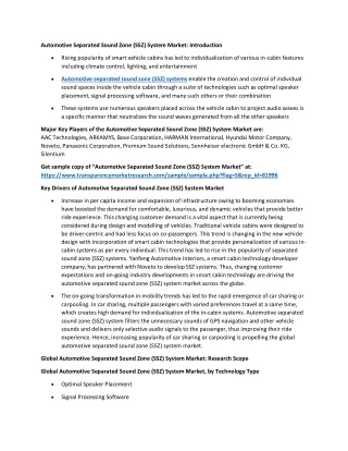 automotive separated sound zone ssz system market