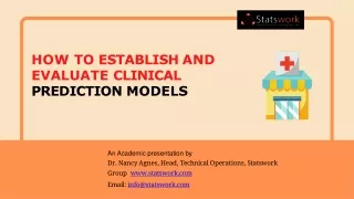 How to establish and evaluate clinical prediction models - Statswork