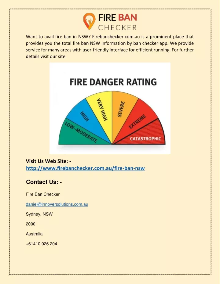 PPT Fire Ban NSW PowerPoint Presentation