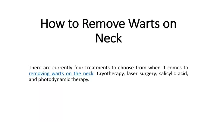 how to remove warts on neck