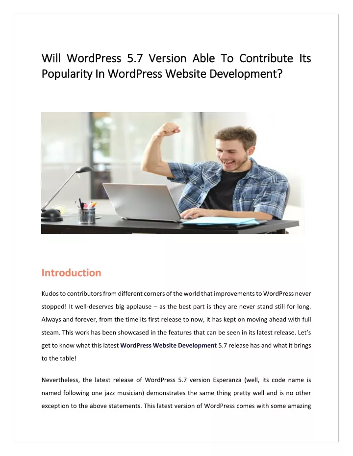 will wordpress 5 7 version able to contribute