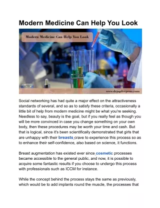modern medicine can help you look