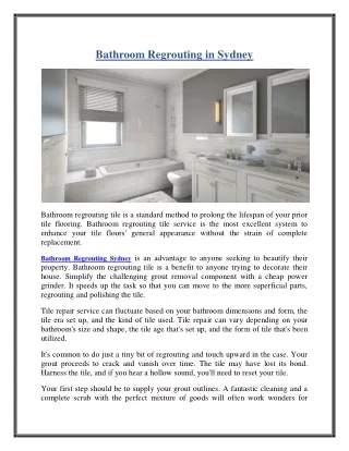 bathroom regrouting in sydney