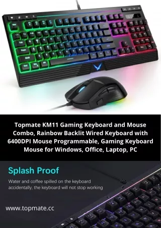 topmate km11 gaming keyboard and mouse combo