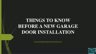 Things to know before a New Garage Door Installation - PDF