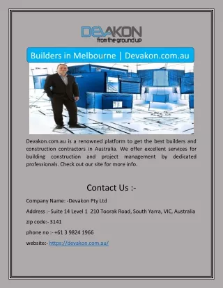Builders in Melbourne | Devakon.com.au