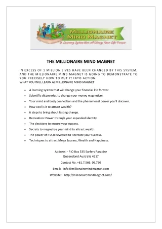 MILLIONAIRE MIND MAGNET