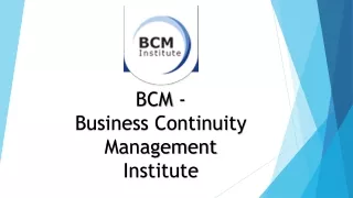 bcm business continuity management institute