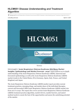 hlcm051 disease understanding and treatment
