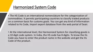 harmonized system code