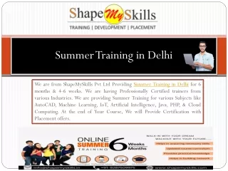 Summer Training in Delhi