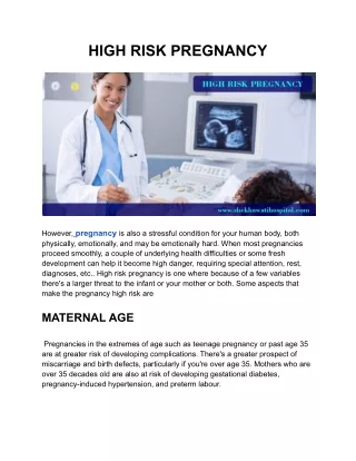 high risk pregnancy