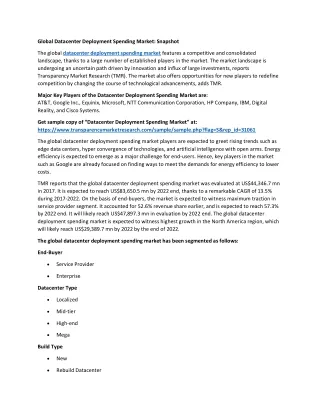 global datacenter deployment spending market