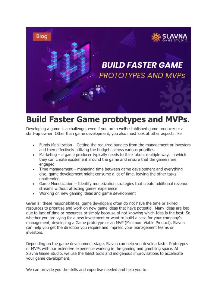 build faster game prototypes and mvps
