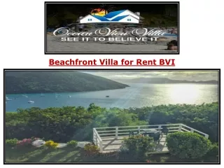 Beachfront Villa for Rent BVI