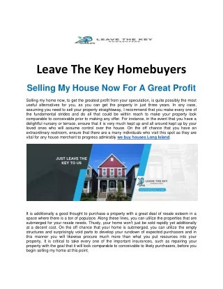 Leave The Key Homebuyers