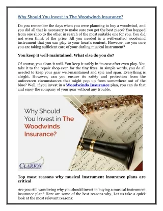 Why Should You Invest in The Woodwinds Insurance